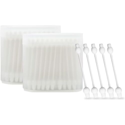 Kalanka-Lot De 200 Cotons-Tiges Bio Pour Bébé Avec Grande Tête De Sécurité (200 Pièces) Cotton Buds, Dans Une Boîte Cube Pratique, Bâtonnets D'oreille Pour Bébés Et Enfants 