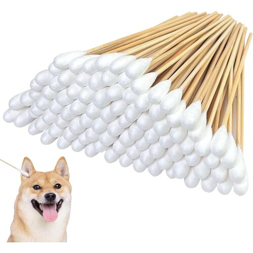 Kalanka-100 Cotons-Tiges Pour Chiens, Nettoyant Oreilles Long Pour Animaux, Bâtonnets D'oreilles Avec Embout Large, Pour Chiens Et Chats (12cm)
