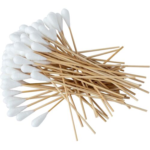Kalanka-120 Pièces Coton Tige Chien 20 Cm Long Coton Tige Pour Animaux De Compagnie,Cotons-Tiges De Nettoyage Avec Poignée En Bois Pour Nettoyage Et L'hygiène Des Oreilles Des Animaux De Compagnie