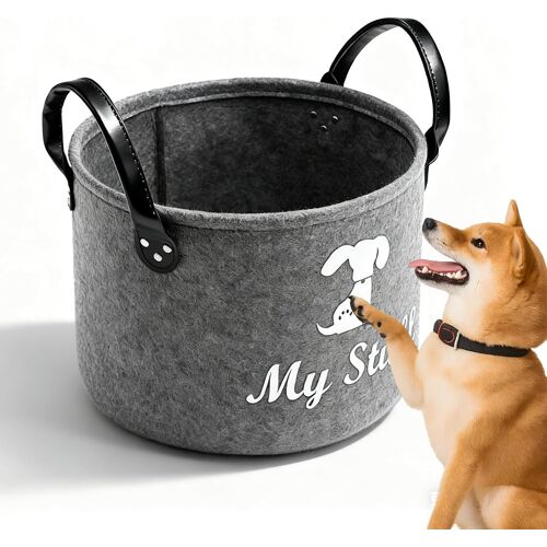Kalanka-Panier De Rangement En Feutre Pour Jouets Pour Chien - Panier De Rangement Avec Poignées Rondes - Pliable - Panier Pour Animaux De Compagnie - Panier Pour Animaux De Compagnie - Vêtements Et