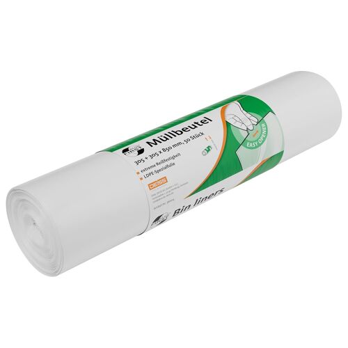 KALANKA-En polyéthylène basse densité 1A, 80 l, convient pour les paniers grillagés, blancs, 50 pièces/rouleau