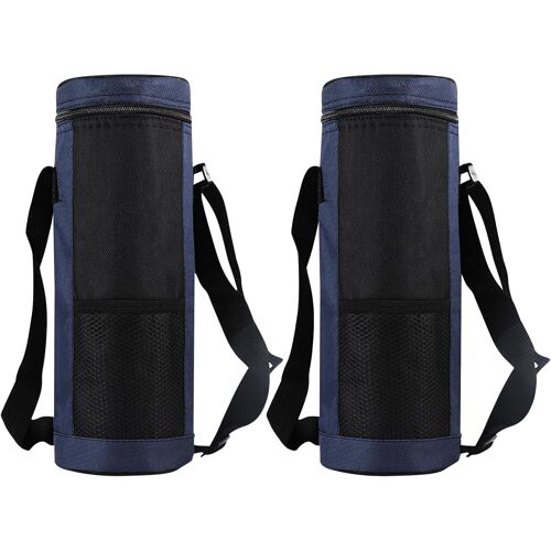 KALANKA-2 Pièces Sac de Bouteille d'eau, Grand Porte-Bouteille Thermos Pochette Bouteille avec Bandoulière Réglable Sac d'eau Portable pour Voyage, Pique-Nique, Boissons