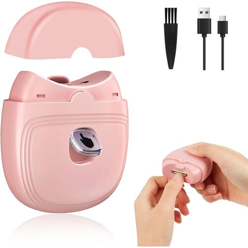 Kalanka-Coupe-Ongles Électrique, Coupe Ongles Automatique Avec Lumière, Lime À Ongles Automatique Fonction De Fichier Pour Enfants Personnes Âgées Adultes,Rose Clair 