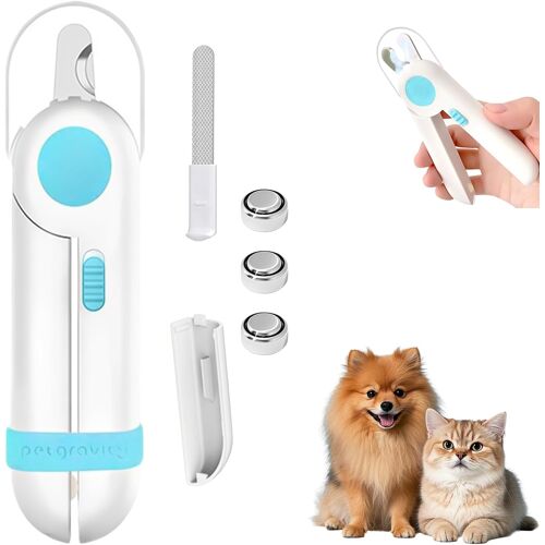 Kalanka-Tondeuse À Ongles Pour Animaux Domestiques Avec Lumière Led, Coupe-Ongles Chien Chat, Lime À Ongles Et Protection Aux Éclaboussures, Chien Toilettage Coupe Ongles Ligne De Sang Led Sécurité