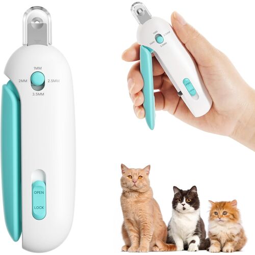 Kalanka-Ciseaux À Ongles Pour Chat Avec Trou De Coupe Ajustable En 3 Tailles Et Lime À Ongles Cachée | Tondeuse À Griffes Sûre Pour Chatons Et Chats D'intérieur | Coupe-Griffe Anti-Éclaboussures