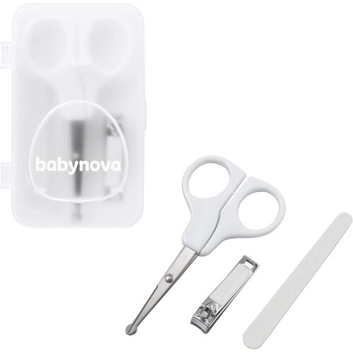 Kalanka-Babynova Set Manucure Pour Bébés ¿ Kit De Soin Des Ongles Sûr Avec Ciseaux À Pointe Arrondie, Coupe-Ongles & Lime ¿ Boîte De Rangement Hygiénique Pour Les Voyages & L¿Usage Quotidien ¿ Sans B 