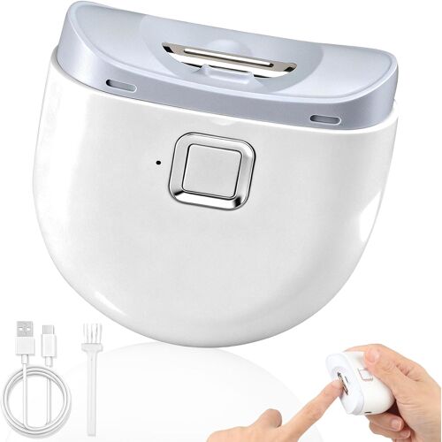 Kalanka-Coupe Ongle Electrique, Coupe Ongle Lime Électrique, Lumière Led, Rechargeable Usb, Lime A Ongle Electrique, Coupe-Ongles Automatique Pour Bébés, Adultes, Personnes Âgées (Blanc) 