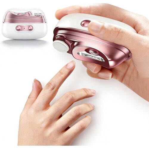 Kalanka-Coupe-Ongles Électrique, Lime À Ongles Électrique 4 En 1, Lampe Chauffante, Coupe Ongles, 2 Vitesses, Pour Bébés, Adultes, Personnes Âgées (Blanc) 