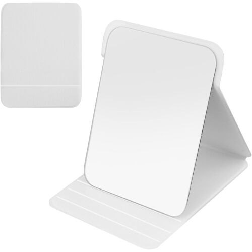 Kalanka-Miroir Maquillage Pliable Grand 20.5 × 15.5 Cm Miroir De Voyage Portable Avec Support Miroir Table Hd Sans Distorsion Cosmétique Pour Bureau Maison Étudiant Blanc 