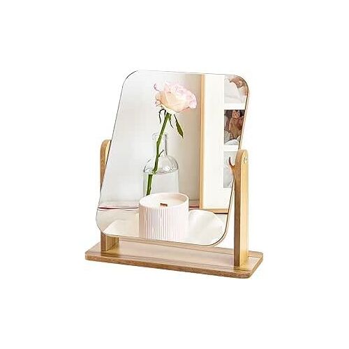 Kalanka-Miroir De Maquillage En Bois Ensemble Miroir De Table Debout Avec Petit Miroir De Poche Miroir De Coiffeuse Design Nordique Pour Fille, Chambre, Voyage 