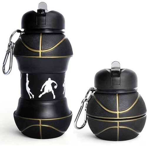 Kalanka-Bouteille D'eau Pliable En Forme De Basket-Ball | Bouteille D'eau En Silicone Pliable Pour Enfants & Adultes | Design Durable, Léger Et Étanche | Idéale Pour Le Sport