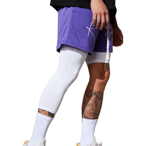 Kalanka-Legging Homme 3/4 Sport Pantalon De Compression Pour Hommes 3/4 Une Jambe Basketball Pantalon De Compression Base Layer Running Fitness