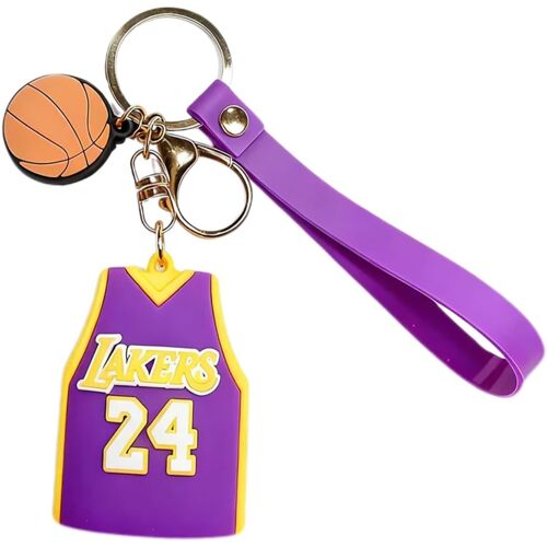 KALANKA-3 Pièces Basket-ball Clés, Porte-clés 3D Délicat, Souvenir et Ornement pour Sac à Dos des Fans de Basket-ball (Violet)