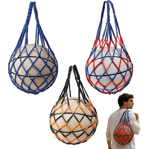 Kalanka-3 Pcs Sac De Basket-Ball, Filet Ballon De Foot Portables, Sac En Filet Pour Basketball, Volley-Ball, Football Pour 1 Ballon, Poignées Épaisses