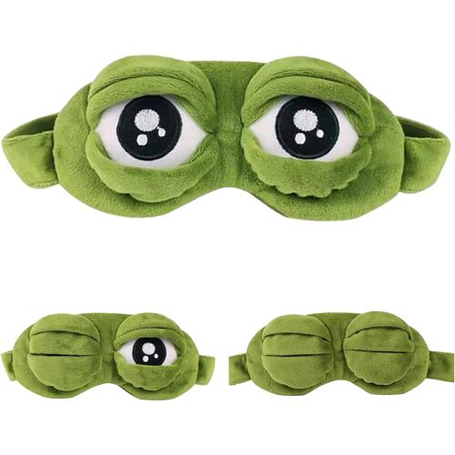 Kalanka-Masque Pour Les Yeux, Masque Grenouille Sommeil, Pour Les Yeux, Duvet Visage Endormi Drôle Nouveauté De Bande Dessinée Couverture L'oeil Voyage Sommeil (Vert) 