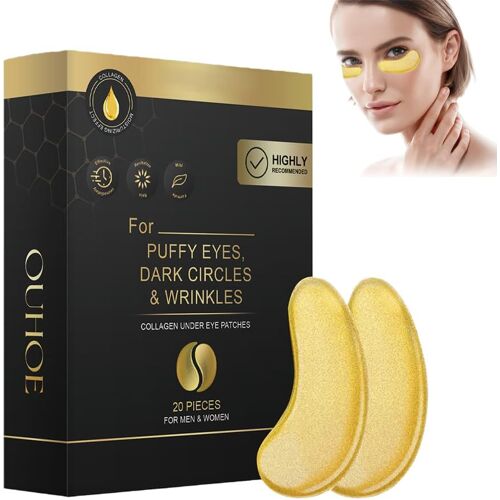Kalanka-20 Patchs Yeux Au Collagène,Masque Hydratant Anti Cernes,Soulage Les Poches Et Lisse Les Ridules Du Contour Des Yeux 