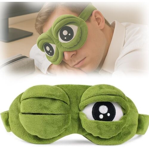 Kalanka-1pcs Masque Pour Les Yeux,Masque Sommeil 3d Pour Les Yeux Grenouille,Grenouille Masque De Sommei,Bande Dessinée Couverture De L'oeil,Pour Femmes Enfants Hommes (Vert) 
