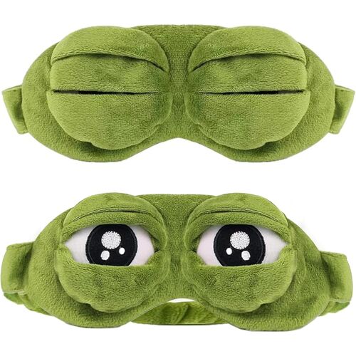 Kalanka-2 Pièces Cartoon Masque Pour Les Yeux, Masque Pour Les Yeux Grenouille Vert, Masque De Nuit Enfant, Masque De Nuit Rigolo, Convient Pour Les Voyages Et Les Cadeaux