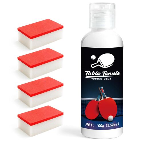 Kalanka-Colle De Tennis De Table De 100 Ml, Parfaite Pour Assembler Une Raquette De Tennis De Table, En Caoutchouc, Livrée Avec 4 Éponges