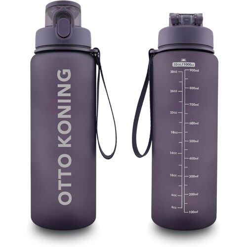 Kalanka-Gourde Sport 1l - Bouteille Eau Sans Bpa, Gourde Adulte Femme Homme, Plastique Haute Qualité, Hermétique, Grande Bouteille Randonnée, Ouverture Bouton, Courroie, Nettoyage Facile