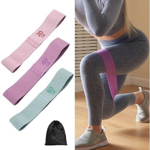 Kalanka-Ensemble De 3 Bandes En Polyester De Coton Avec Un Design Antidérapant Pour Les Hanches Et Les Fessiers 3 Niveaux D'entraînement De Résistance Pour Les Femmes Home Training Fitness Yoga (Rose