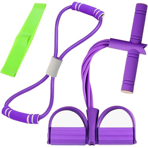 Kalanka-3 Pièces Corde De Tension Multifonctionnelle Avec Figure 8 Bande De Résistance Et Elastique 6 Tubes Élastique Sport Expander Élastique Sport Expander Pour Gymnase Yoga Sport Maison