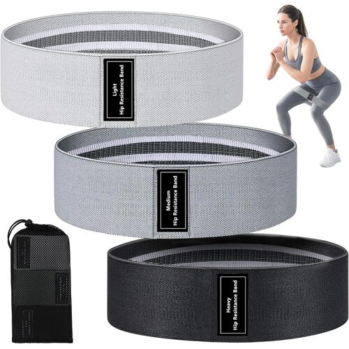 Kalanka-Lot De 3 Bandes De Résistance En Tissu Élastique - Antidérapantes - Pour Fesses, Jambes, Pilates Et Musculation - Bande De Sport De Qualité Supérieure Pour Un Entraînement Efficace