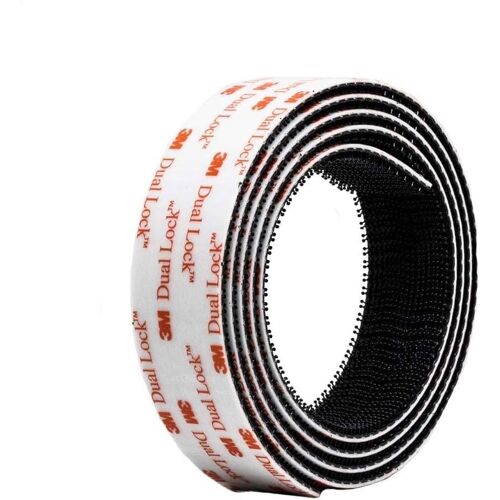 KALANKA-DPM Tapes - Bande Adhésive 3M Dual Lock SJ3550, Fixation Réutilisable Type Attache/Détache Haute Résistance pour Voiture, Dashcam, GoPro, Système de Péage, DIY, Noir (25,4 mm x 1 m)