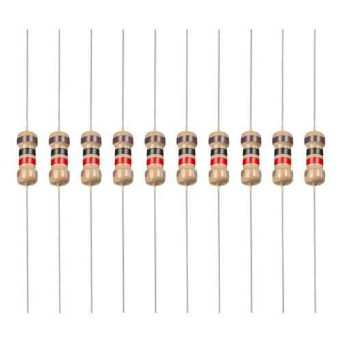 KALANKA-200 pcs Carbone Film Résisteurs, 1/4W 1K Ohm 5% Tolérances Résistance, Bonne pour DIY Électronique Projets (4 Couleur Bande, 1.77x0.09-pouce)