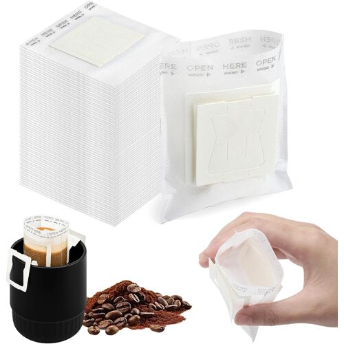 KALANKA-VOSOOT Lot de 150 filtre cafe suspendus en tissu non tissé de qualité alimentaire, filtre a cafe goutte à goutte portables pour tasses, filtres à café en papier pour camping, bureau, maison