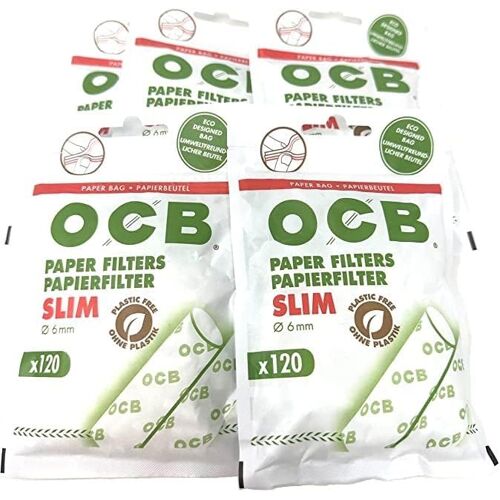 Kalanka-Ocb Lot De 600 Filtres En Papier Fin 6 Mm 100 % Sans Plastique