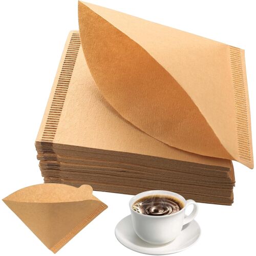 KALANKA-Lot de 200 filtres à café en papier de taille 1, compatibles avec les filtres coniques non blanchis de taille 01 pour cafetières goutte à goutte (1 à 2 tasses)
