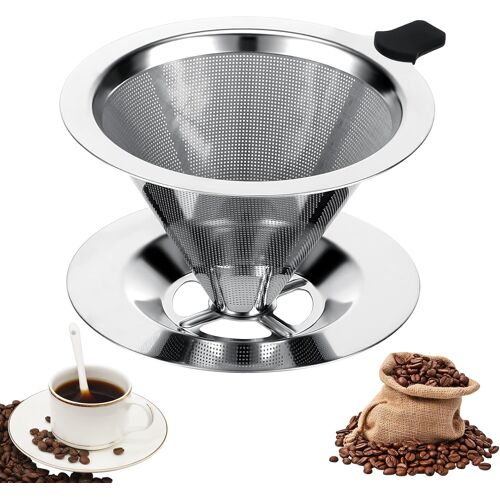 KALANKA-Filtre à Café, Filtre à Café en Acier Inoxydable, Filtre à Café Sans Papier, Goutteur de Café RéUtilisable, Filtre à Café à Goutte Lente, Paperless Coffee Filter Ideal For Filter Coffee