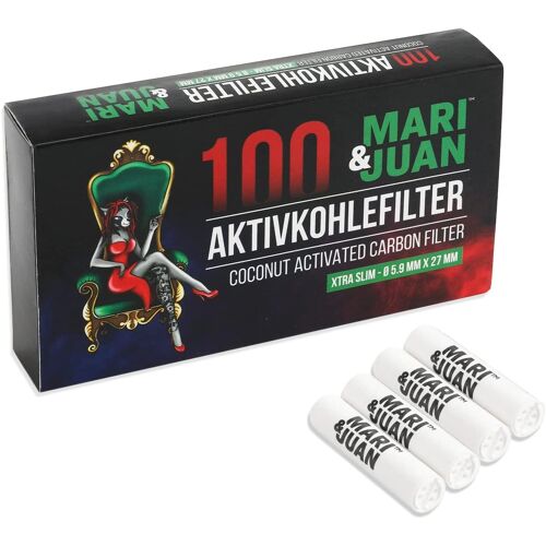 Kalanka-Lot De 100 Filtres À Charbon Actif Slim Size I 6 Mm Fins Avec Charbon Actif À Base De Noix De Coco Blanc I Expérience De Fumée Moins Polluante