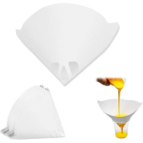 KALANKA-Lot de 100 filtres à peinture coniques jetables en papier, 100 filtres en maille de 100 microns pour peinture, vernis, résines et liquides, Accessoires pratiques pour pulvérisation et stockag