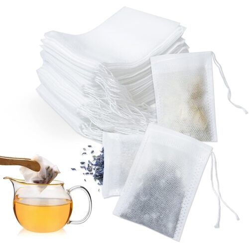Kalanka-Lot De 400 Filtres À Thé En Papier Pour Thé En Vrac - 7 X 9 Cm - Sacs À Thé Jetables Avec Cordon De Serrage - Pour Thé Parfumé, Épices, Vanille, Lavande, Café