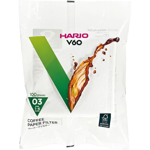 Kalanka-Hario Vcf-01¿100m Lot De 100 Filtres À Café En Papier, Blanc, Size 03-100pcs