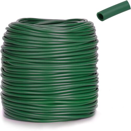 KALANKA-Lien Souple Tube Creux pour Attacher Plantes, 3mmX50m Cordon Creux, Tuyau Creux en Caoutchouc pour Tomates, Roses, Fleurs- Vert