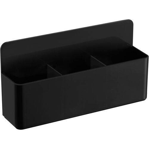 KALANKA-Boîte de Rangement Magnétique, 3 Emplacements Porte Marqueur d'Effacement de Réfrigérateur, Support de Crayon pour Tableau, Porte-crayons Aimanté pour Effaceur de Tableau, Noir