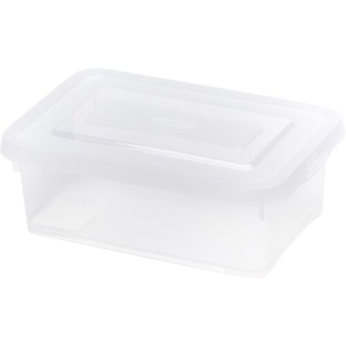 Kalanka-Curver Boîte De Rangement Handy 4l - Boîte De Rangement Multifonction - Pour Chambre, Bureau, Garage, Cabanon, Buanderie - Fermeture Rapide À Clips - 29,4 X 19,4 X 10 Cm - Transparent