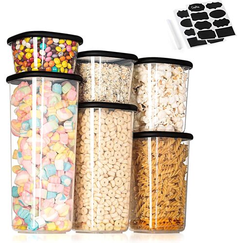 Kalanka-Boite Rangement Cuisine Lot De 6, Boîtes Alimentaires En Pp Lebensmittelecht Avec Couvercle, Transparentes Empilables Sans Bpa, Pour Céréales, Riz, Épices, Pâtes