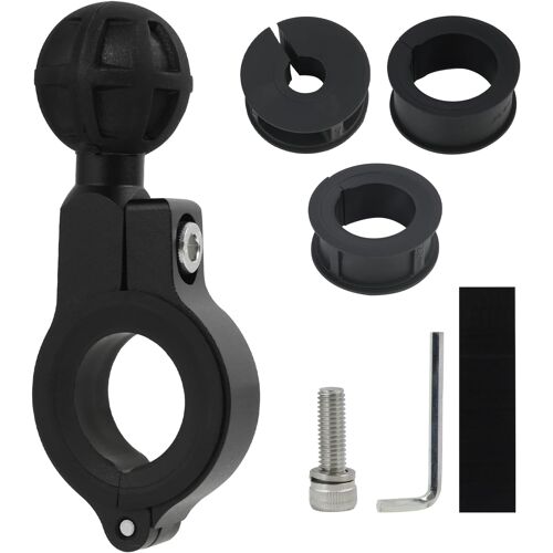 Kalanka-Base De Montage En Aluminium Pour Guidon De Moto Et Vélo, Fixation Guidon Motoadaptateur À Boule 1 Pouce Avec Rotation 360°, Compatible Avec Supports Téléphone, Universel Pour Diamètres 22mm-