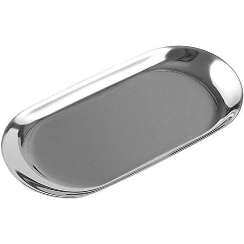 Kalanka-Vogueing Tool Plateau À Bonbons, 1 Pièce En Acier Inoxydable, Ovale, Pour Snack/Fruits/Bougies/Clés/Cosmétiques/Bijoux (Petit)