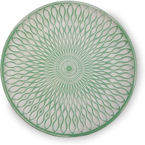 Kalanka-Plateau Décoratif Design Orientale - Bol Décoratif En Bois Premium - Décoration De Table - Accessoires De Salon Moderne - Corbeille À Fruits - Environ 28 X 28cm (Vert)
