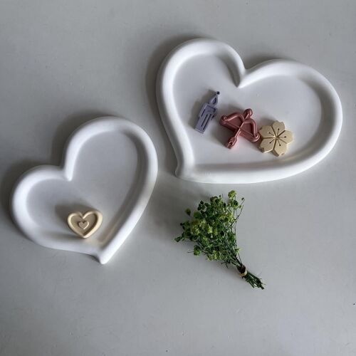 Kalanka-Lot De 2 Moules En Silicone En Forme De C?Ur Avec Rainures - Moule En Silicone - Plateau En Silicone - Plateau En Silicone - Moule À Couler - Moule En Forme De C?Ur - Pour La Fabrication De F