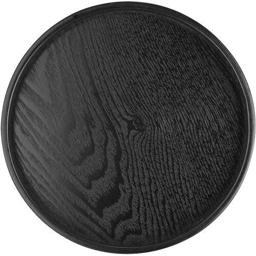 Kalanka-Plateaux De Service Ronds Noirs, Plateau En Bois Massif Pour Le Thé, Le Café, Les Collations, Les Repas, Le Restaurant, Les Plateaux Décoratifs(24cm)