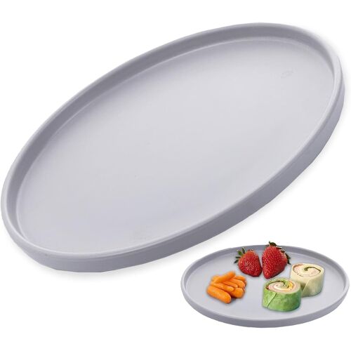 Kalanka-Plateau De Service Rond De 25 Cm - Surface Antidérapante - Plateau De Serveur - La Maison, Les Bars Et Les Restaurants (Gris)
