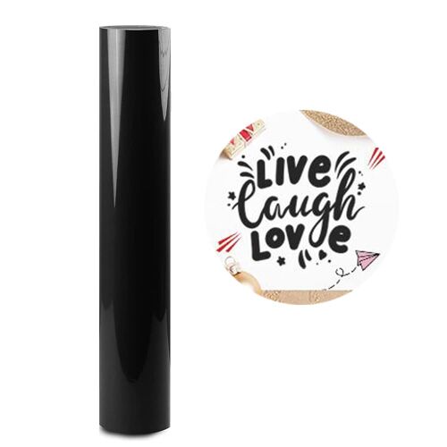 Kalanka-Rouleau Vinyle Adhésif - 30cm×152cm Noir Brillant Repositionnable Film Auto-Adhésif Pour Couper Et Silhouette Cameo, Appliqué Dans Les Travaux Manuels Et La Décoration De La Maison