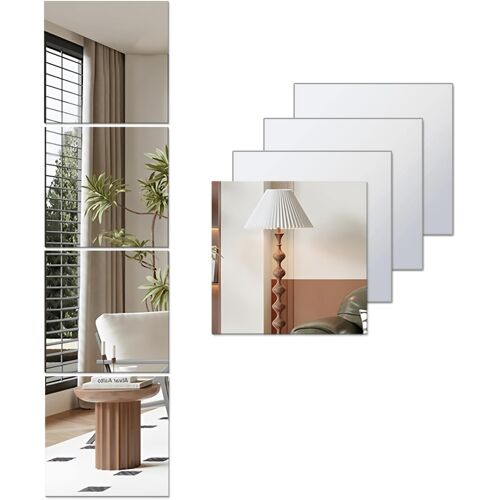 KALANKA-Lot de 4 miroir autocollants en acrylique pour murs, miroirs de sécurité, maquillage mural, grande taille, entraînement, gym, couloir, chambre d'enfant