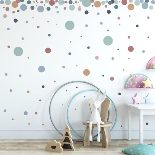 KALANKA-Sticker Stickers Muraux Enfants, Décoration Chambre Fille Boho Pois Autocollants Décoller et Bâton